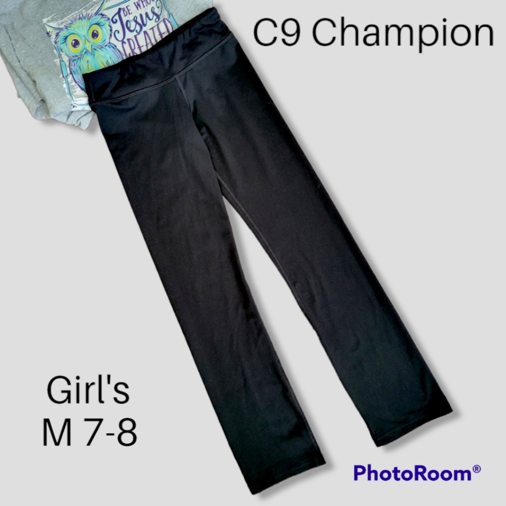 COPY Girls Champion Leggings Size M 7-8 Black DuoDry Girls C9 Champion Tights